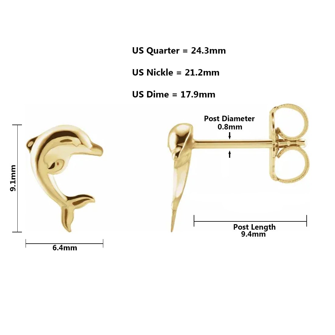 Dolphin Earrings in Solid Gold - Talu RocknGold